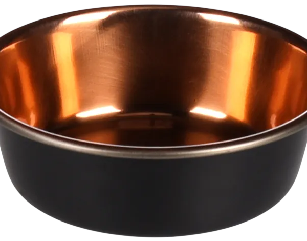Flamingo Eet- en Drinkpot Ezra Rond Zwart & Koper. NIEUW!