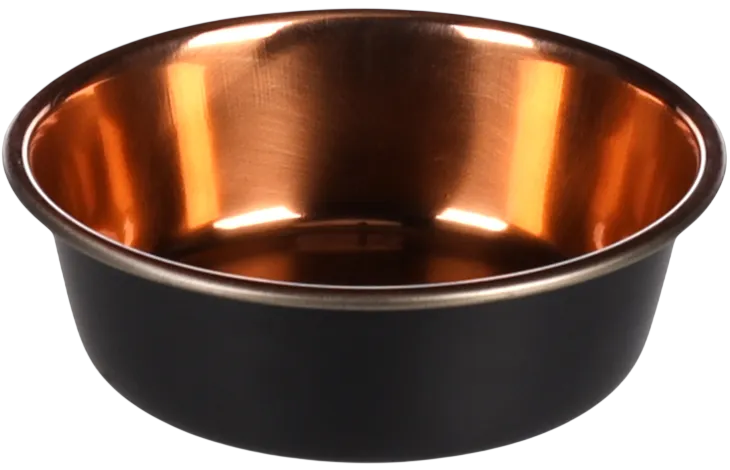 Flamingo Eet- en Drinkpot Ezra Rond Zwart & Koper. NIEUW!