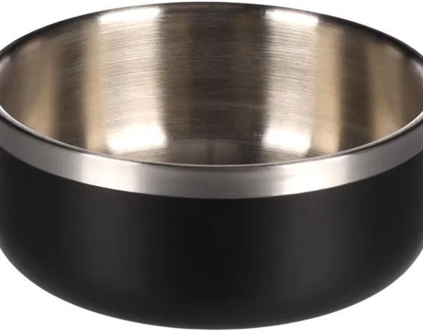 Flamingo Eet- en Drinkpot Lora Rond Zwart & Zilver. NIEUW!