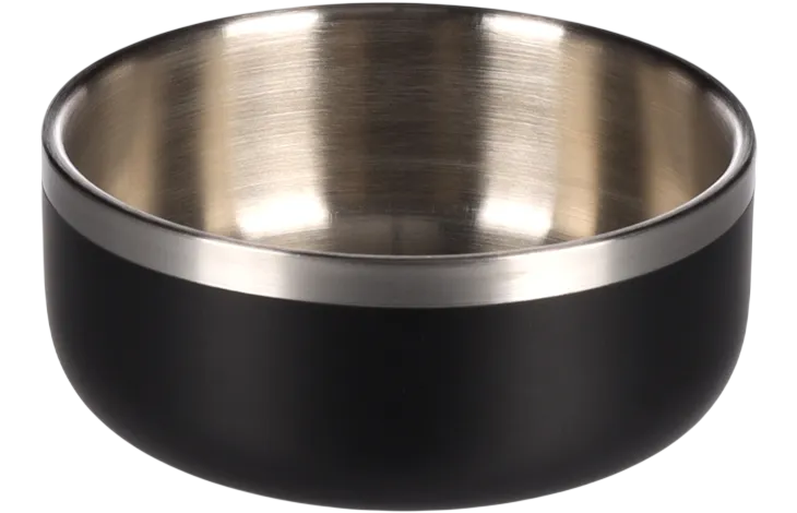 Flamingo Eet- en Drinkpot Lora Rond Zwart & Zilver. NIEUW!